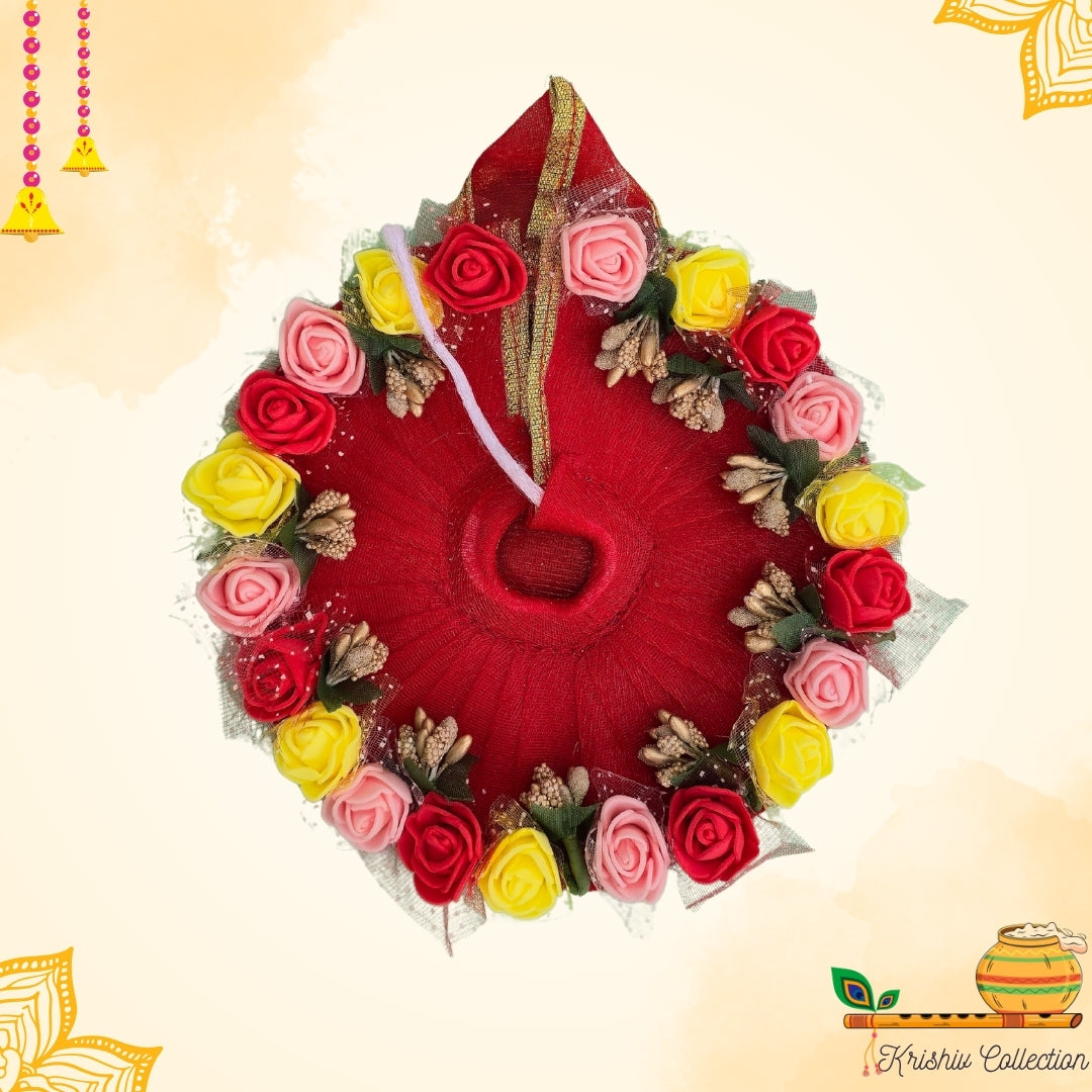 Royal Blue Multicolor Floral Laddu Gopal Ji Poshak with Matching Pagdi