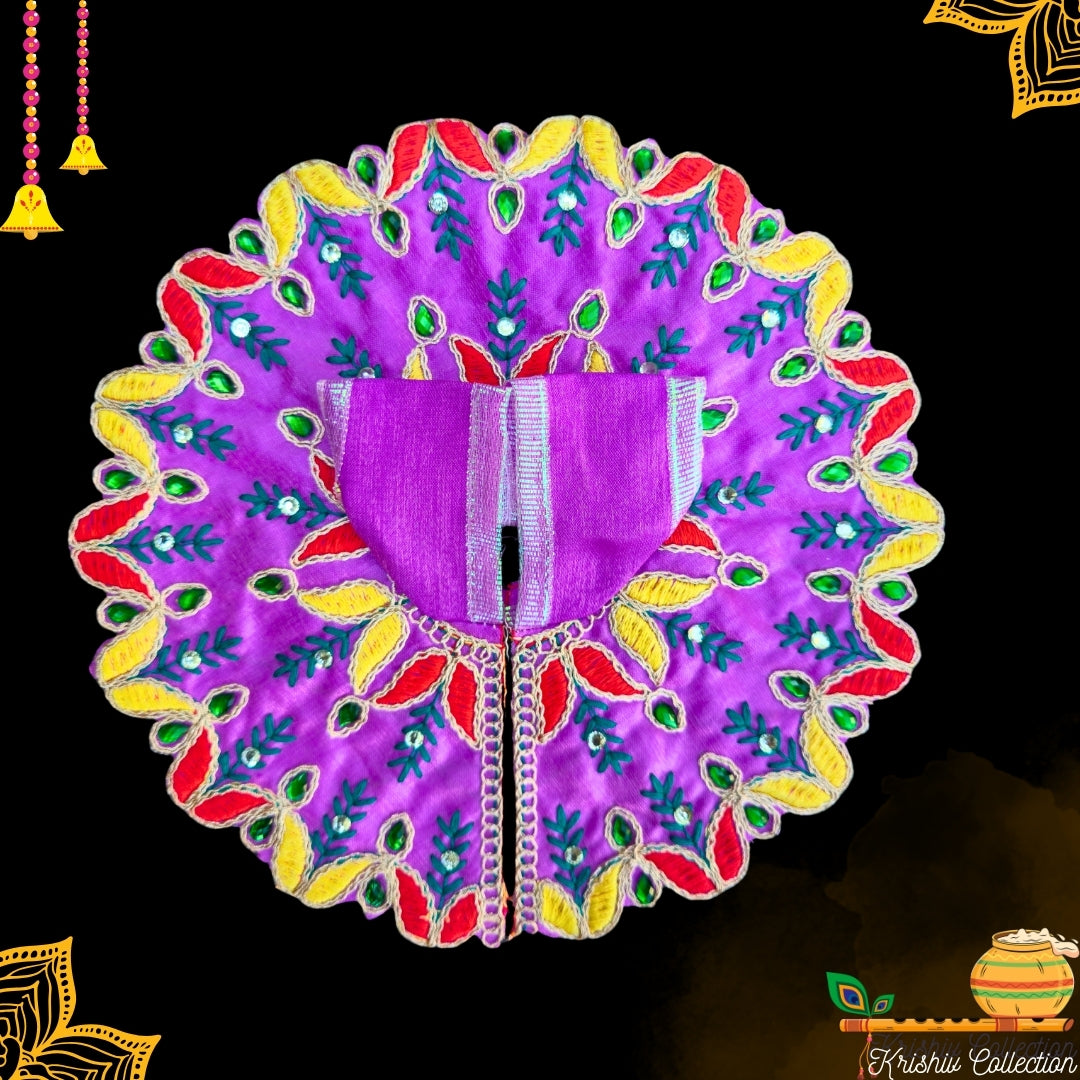 Royal Heritage Design-Multicolor Embroidered Laddu Gopal Ji Poshak