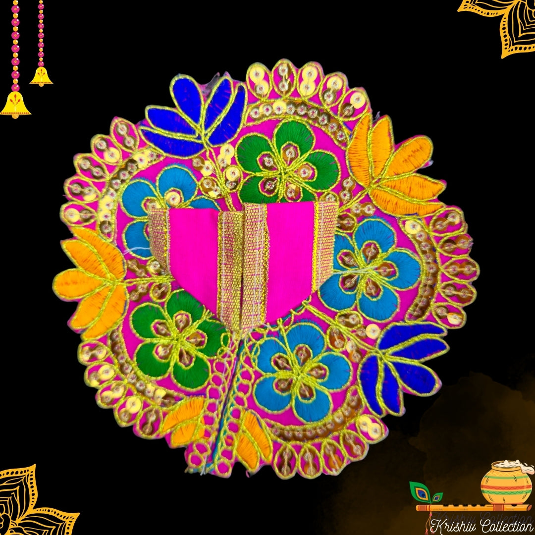 Vibrant Pink Multicolor Floral Laddu Gopal Ji Poshak – Colorful Divine Collection